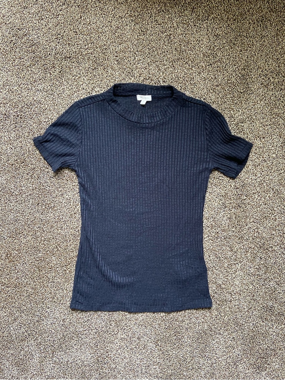 Anthropologie Pilcro Black Ribbed Tee XS